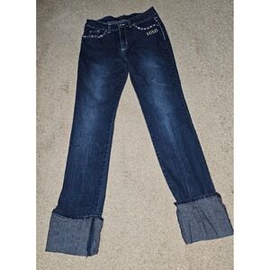 Girls jesns sz 16 xoxo high cuffed dark wash